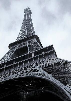 Monochromatic Wall Art featuring the photograph Paris- Eiffel Tower by Anorel