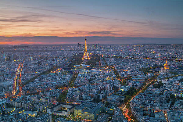 Sunset Photograph - Paris From Montparnasse Tower by Adrian Hendroff