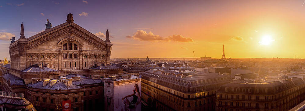 Paris Skyline at Sunset Wall Art