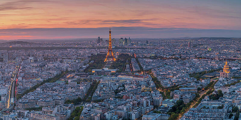 Sunset Photograph - Paris Panorama At Dusk by Adrian Hendroff