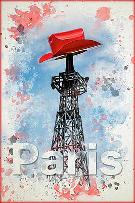 Eiffel Tower with a Cowboy Hat Wall Art