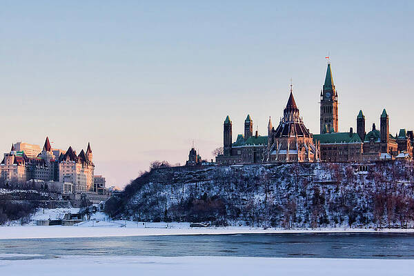 Serene Photograph - Parliament Hill At Wintertime, Ottawa, Canada by Tatiana Travelways