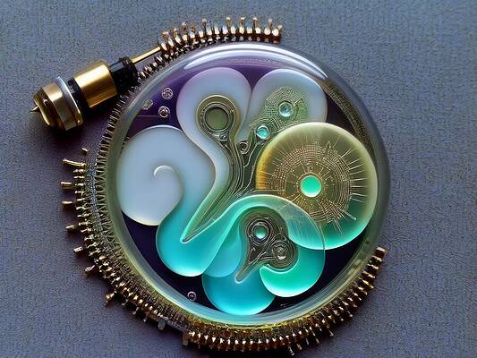 Organic Wall Art featuring the digital art Partly Organic Circuit by Eris And AI