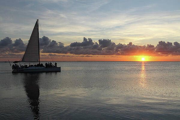 Sunset Photograph - Party Boat At Sunset #1 by Steve Templeton