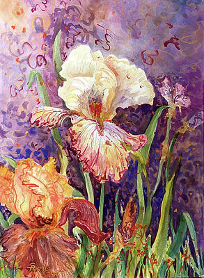 Wall Art featuring the painting Party Iris - Iris #15 by Sheila Parsons