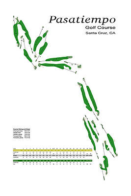 Golf Wall Art featuring the digital art Pasatiempo Golf Course by Flop Shot Studio