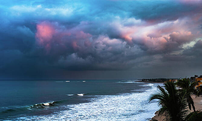 Sunrise Wall Art featuring the photograph Passing Thunderstorm At Sunrise Mazatlan Mexico by Tommy Farnsworth