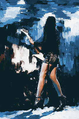 Woman Digital Art - Passionate For Music by Gradify Creations