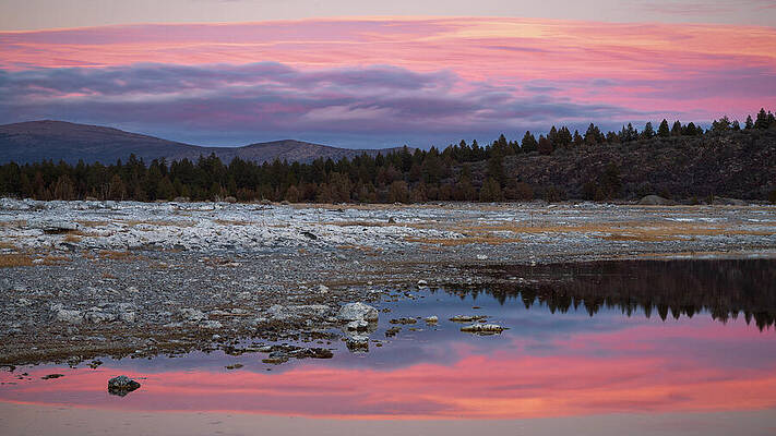 California Wall Art featuring the photograph Pastel Sunset Reflections At Eagle Lake - Lassen County California by Mike Lee