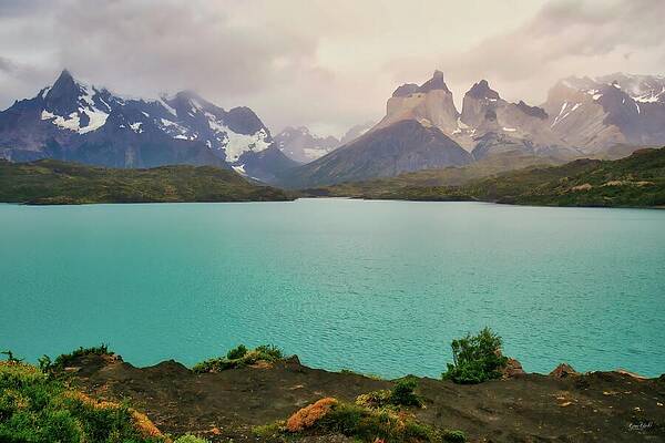 Serene Photograph - Patagonia Cuernos Del Pain by Bruce Block