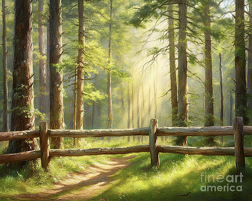 Nature Wall Art featuring the ai art Pathway End by Macro Abundance