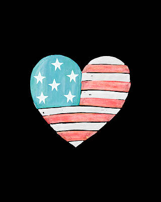 Usa Wall Art featuring the digital art Patriotic I Love The Usa Flag by Flippin Sweet Gear