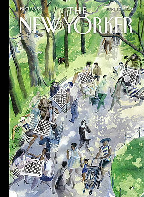 Player Painting - Pawns In The Park by Victoria Tentler-Krylov