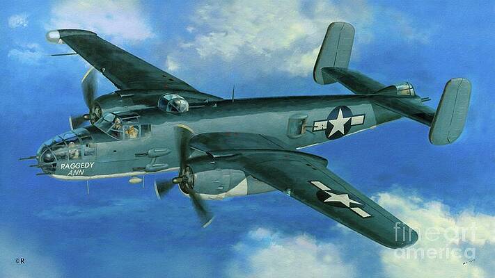 Historical Wall Art featuring the painting PBJ-1J Mitchell 'U.S. Marine' by Antonios Valamontes