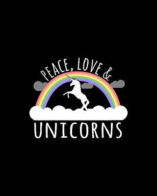Peace Digital Art - Peace Love Unicorns by Flippin Sweet Gear