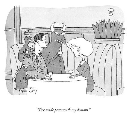 Peace Drawing - Peace With My Demons by Peter C Vey