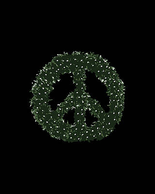 Xmas Wall Art featuring the digital art Peace Wreath by Flippin Sweet Gear