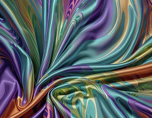 Gold Wall Art featuring the digital art Peaceful Drape by Eris And AI