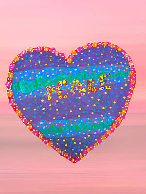 Colorful Heart with Peace Message Wall Art
