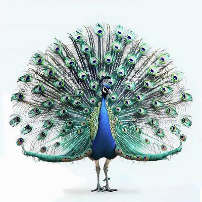 Beautiful Wall Art featuring the digital art Peacock_spreading_tail_No 2 by Andre Petrov