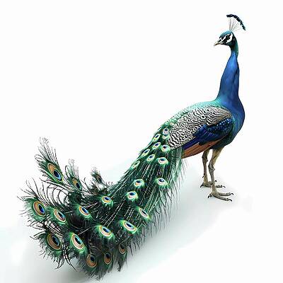 Beautiful Wall Art featuring the digital art Peacock_spreading_tail_No 3 by Andre Petrov