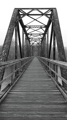 South Carolina Wall Art featuring the photograph Peak Trestle In Black And White by Brian Hare