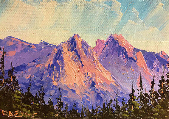 Mountain Wall Art featuring the painting Peaks Of Glacier by Raette Meredith