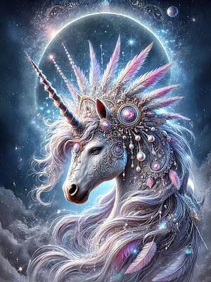 Majestic Wall Art featuring the digital art Pearl Of The Galaxy by Bill And Linda Tiepelman