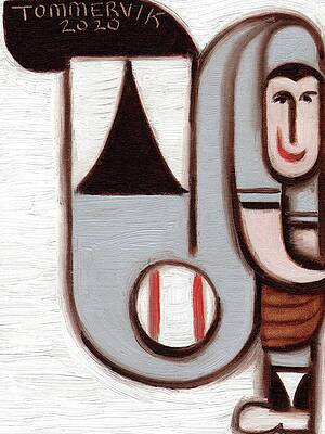 Cool Painting - Pee-wee Herman Baseball Pitcher by Tommervik