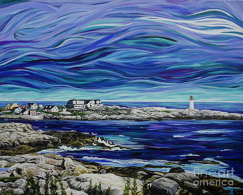 Wall Art featuring the painting Peggys Cove by Anita Thomas