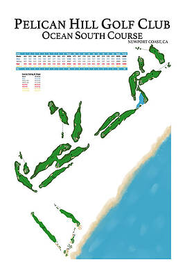 Golf Wall Art featuring the digital art Pelican Hill Golf Club - Ocean South Course by Flop Shot Studio