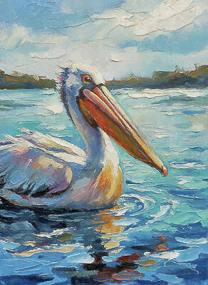 Pelican on Tranquil Waters Wall Art