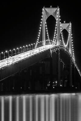 Summer Photograph - Pell Newport RI Bridge by Susan Candelario