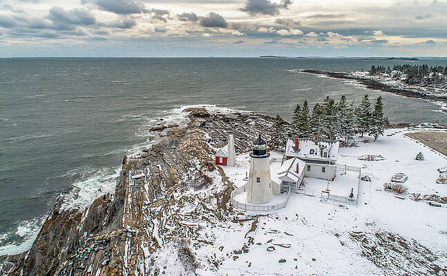 Maine Photograph - Pemaquid Point  Lighthouse  #1 by Veterans Aerial Media LLC