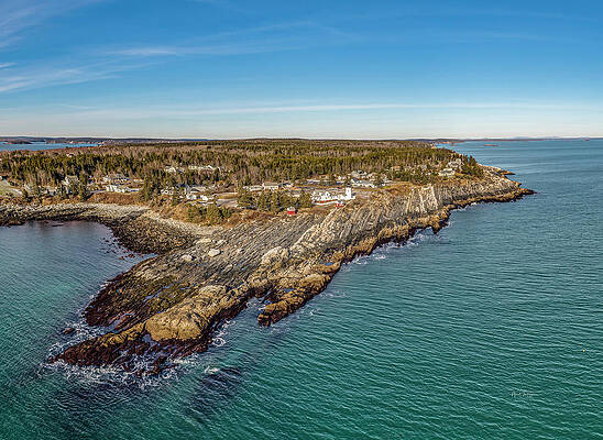 Maine Photograph - Pemaquid Point Lighthouse by Veterans Aerial Media LLC