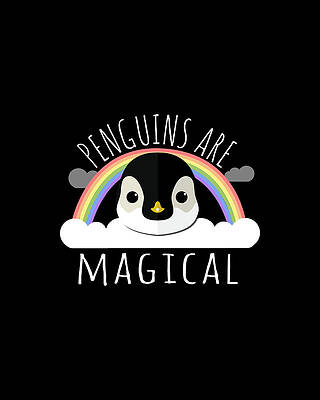 Happiness Wall Art featuring the digital art Penguins Are Magical by Flippin Sweet Gear