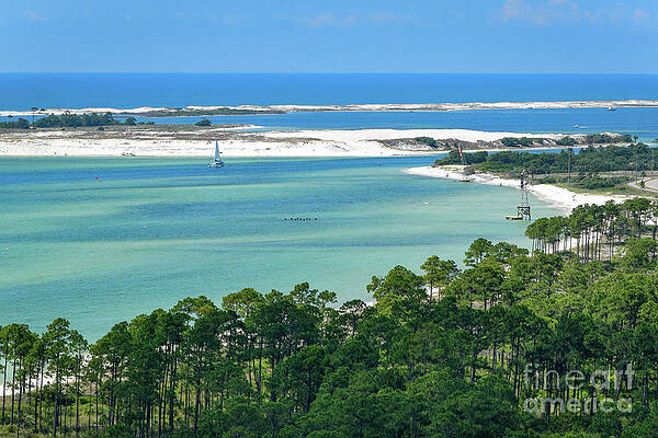 Boat Wall Art featuring the photograph Pensacola Pass From Above by Beachtown Views
