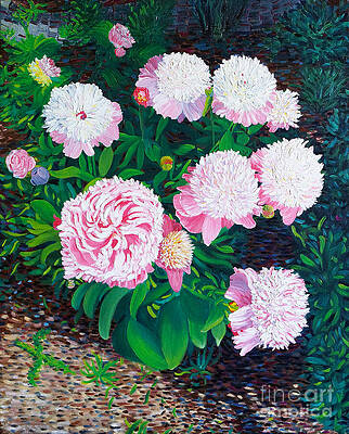 Wall Decor Painting - Peonies by Michel Cruz-Garcia