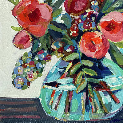 Flower Wall Art featuring the painting Peony Season by Mary Conner