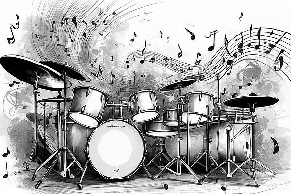 Wall Art featuring the digital art Percussion In Motion AM1065 by Don Northup