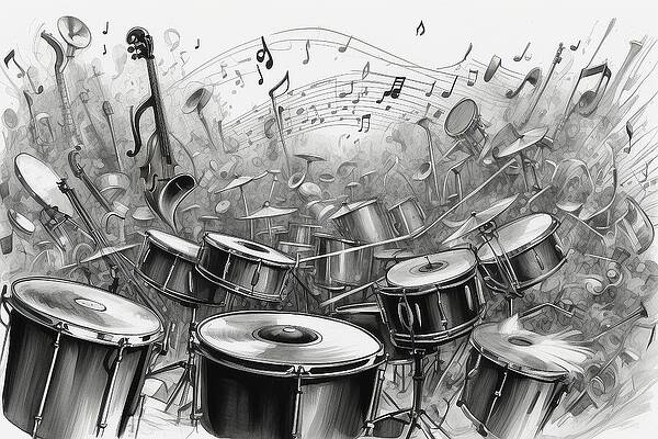 Wall Art featuring the digital art Percussive Symphony AM1062 by Don Northup