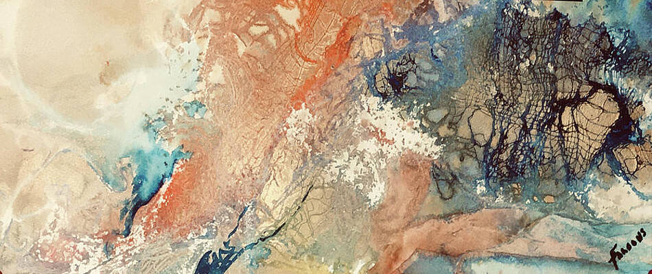 Abstract Wall Art featuring the mixed media Permutations #1 by Sheila Parsons