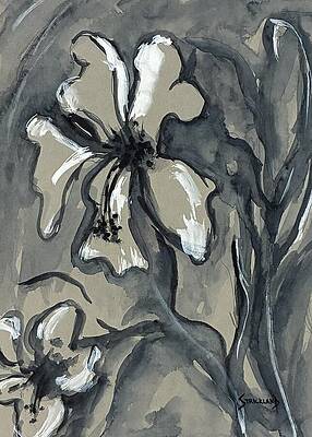 Monochrome Floral Elegance Painting