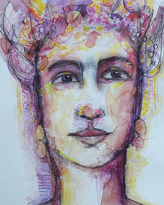 Wall Art featuring the mixed media Petunia by Mary Conner