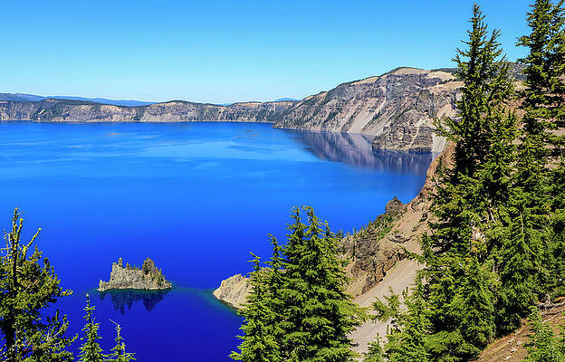 Island Wall Art featuring the photograph Phantom Ship 1, Sun Notch Trail, Crater Lake National Park by Dawn Richards