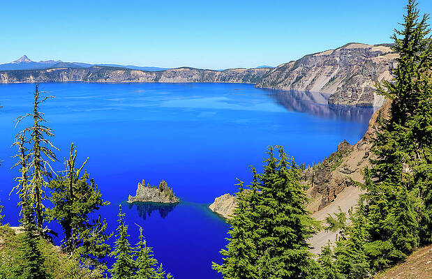 Island Wall Art featuring the photograph Phantom Ship 3, Sun Notch Trail, Crater Lake National Park by Dawn Richards