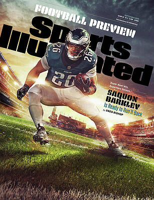 Philadelphia Wall Art featuring the photograph Philadelphia Eagles Saquon Barkley, 2025 Sports Illustrated September Issue Cover by Sports Illustrated