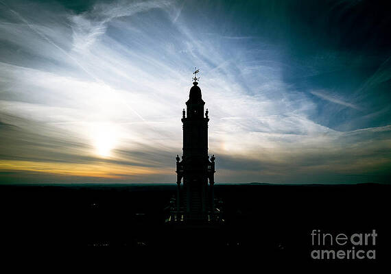 Sunset Photograph - Aerial View Of The Phillips Academy Bell Tower by Eric Killorin