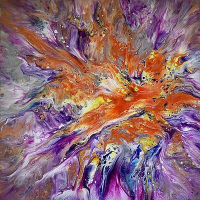 Vibrant Wall Art featuring the painting Phoenix Rising by Art From the Heart