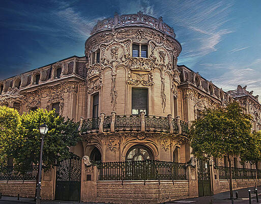 Sky Wall Art featuring the photograph Photograhy Art Nouveau Architecture by Nature Oil Painting